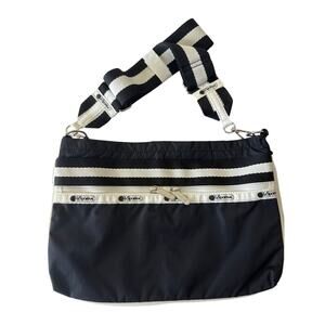 LESPORTSAC E/W Zipper Bag Spectator Black White NWT
